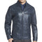 NEW HANDMADE Mens Navy Blue Leather Jacket, Men Biker Leather Jacket, Blue Leather Jacket Men