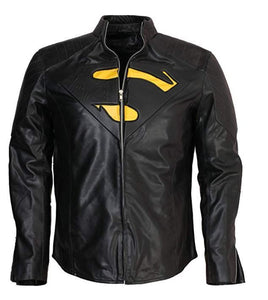 NEW Superman Black for Man Leather Jacket