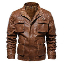 Load image into Gallery viewer, Navan Mens Brown Four Pocket Vintage Leather Jacket

