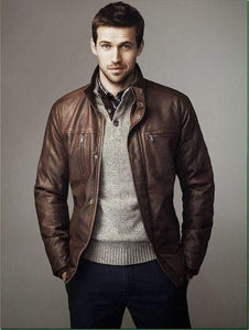 Handmade Brown Color Stylish Leather Casual Jacket - leathersguru