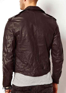 Handmade Men's Brown Leather Jacket - leathersguru