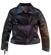 Load image into Gallery viewer, New Handmade Women Black Simple Brando Style Leather Jacket - leathersguru
