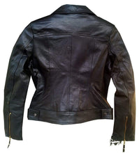 Load image into Gallery viewer, New Handmade Women Black Simple Brando Style Leather Jacket - leathersguru
