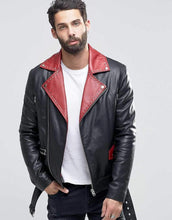 Load image into Gallery viewer, Genuine Lambskin Leather Beckham Black Biker jackets - leathersguru
