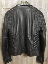 Load image into Gallery viewer, Golden Silver Studded Mens Black Cowhide Leather Jacket - leathersguru
