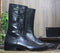 New Classic Black Leather Ankle Boot With Forth Monk Side Zipper Boot