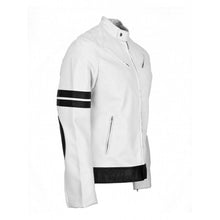 Load image into Gallery viewer, New Designer White Leather Biker Jackets
