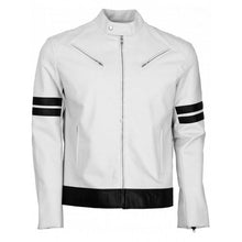 Load image into Gallery viewer, New Designer White Leather Biker Jackets
