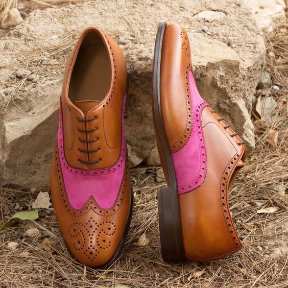 New Handmade Pure Leather Brogue Dress Shoes For Men's, men dress shoes