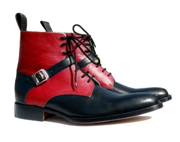 New Jodhpurs Black Red Men Boots Stacked Heel Landon Ankle Boot Fashion