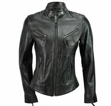 Load image into Gallery viewer, New Ladies Genuine Cowhide Leather Jacket Biker Slim Fit Women Coat Motorcycle Black Fashion Jacket
