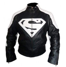 Load image into Gallery viewer, New Customized Men&#39;s Handmade Black Leather Red Super Man Style Biker Leather Jacket - leathersguru
