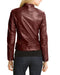 Hollywood Collection Soft Leather Biker Burgundy Jacket For Women - leathersguru