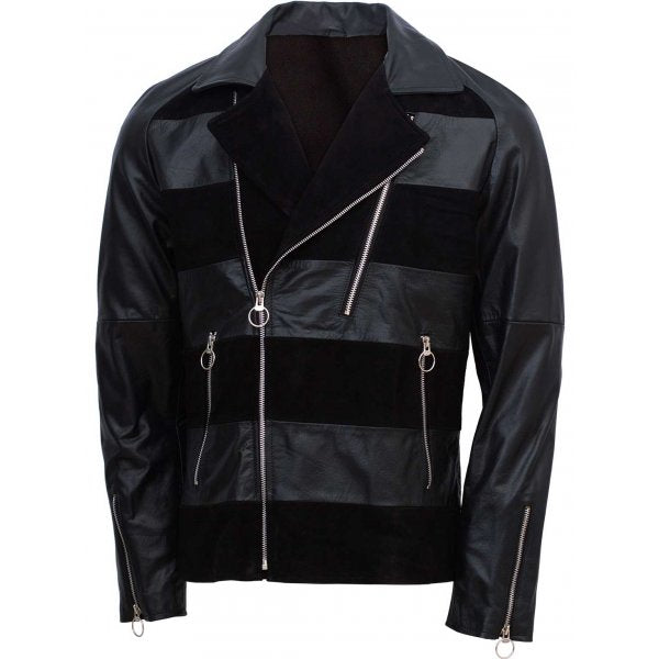 Party Wear Black Leather Jacket For Men's