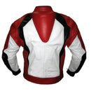 Red and White Racing Biker Motorbike Leather Jacket Motorcycle Leather Jacket CE