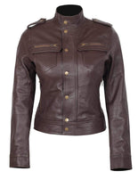 Load image into Gallery viewer, Rise of The Tomb Raider Lara Croft Women&#39;s Brown Leather Jacket - leathersguru
