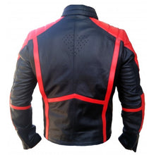 Load image into Gallery viewer, SUPERMAN MOVIE MENS LEATHER JACKET, CLASSIC BLACK &amp; RED
