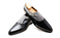 Handmade Black Gray Monk Strap Leather Suede Shoe - leathersguru