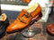 Handmade Tan Leather Double Monk Shoes - leathersguru