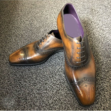 Load image into Gallery viewer, Bespoke Two Tone Leather Lace Up Shoes - leathersguru
