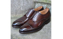 Men's Dark Brown Cap Toe Shoes,Hand Painted Pure Leather Shoes