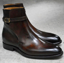 Load image into Gallery viewer, Men&#39;s Cordovan Jodhpurs Ankle High Boot,Handmade Pure Leather Boot

