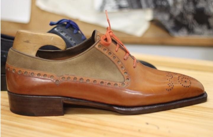 Handmade Olive Green Brown Leather Suede Brogue Shoes - leathersguru