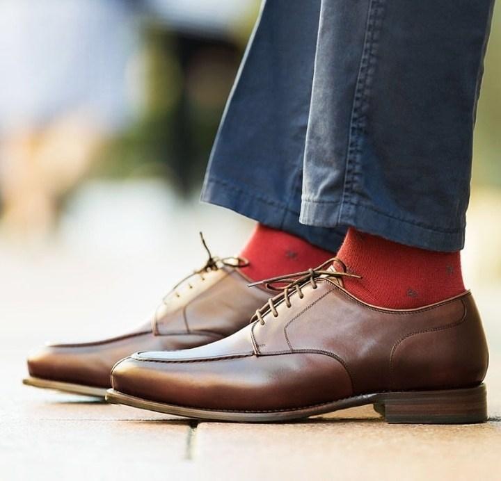 Handmade Men's Brown Leather Split Toe Shoes - leathersguru