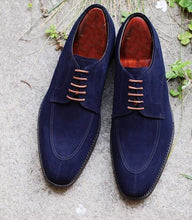 Load image into Gallery viewer, Handmade Men&#39;s Suede Blue Split Toe Shoes - leathersguru
