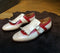 Handmade Red White Monk Loafers Shoes - leathersguru