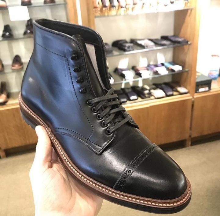 Handmade Men's Black Leather Cap Toe Lace Up Ankle Boot - leathersguru