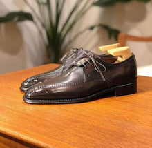 Load image into Gallery viewer, Handmade Men&#39;s Leather Lace Up Brown Derby Shoes - leathersguru
