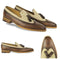 Men's Leather Suede Brown Beige Wing Tip Brogue Tussles Shoes - leathersguru