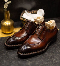 Load image into Gallery viewer, Bespoke Brown Leather Split Toe Shoes for Men - leathersguru
