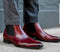 Bespoke Burgundy Chelsea Leather Boot Dress Men's Boot