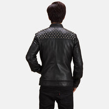 Load image into Gallery viewer, Shapron Studded Leather Biker Jacket
