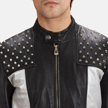 Load image into Gallery viewer, Shapron Studded Leather Biker Jacket
