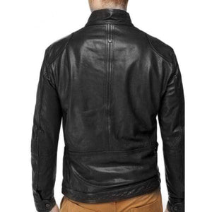 Men's Slim Fit Style motorbike vintage leather Black jacket - leathersguru
