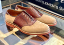 Stylish New Style Two Tone Handmade Leather Suede Lace Up Shoes For Men's