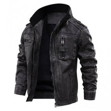 Load image into Gallery viewer, Tavares Mens Distressed Cafe Racer Leather Jacket Black
