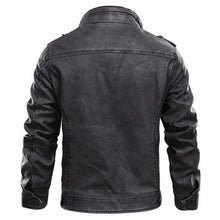 Load image into Gallery viewer, Tavares Mens Distressed Cafe Racer Leather Jacket Black
