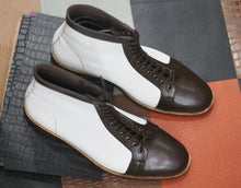 Load image into Gallery viewer, Two Tone Men&#39;s Ankle High Criss Cross Formal Wear Leather Boots
