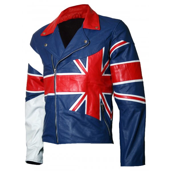 Handmade Flag Leather Jacket for Men, Stylish Jacket