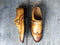 Handmade Tan Color Monk Strap Wing Tip Shoes - leathersguru