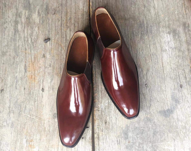 Handmade Men's Leather Brown Whole Cut Derby Shoes - leathersguru