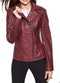 Women Fashion Maroon Color Leather Jacket , Biker Leather Jacket - leathersguru