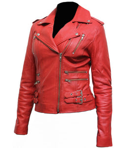 Women Pink Leather Biker Jacket,Stylish Fashion Jacket