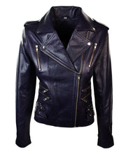 Load image into Gallery viewer, Women Leather Biker Slim Fit Retro Jacket,Fashion Leather Jacket For Women
