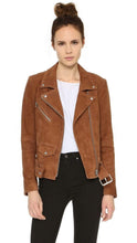 Load image into Gallery viewer, Women&#39;s Brown Suede Leather Jacket Slim Fit Motorcycle Jacket - leathersguru
