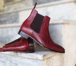 Men's Burgundy Chelsea Ankle Boot - leathersguru